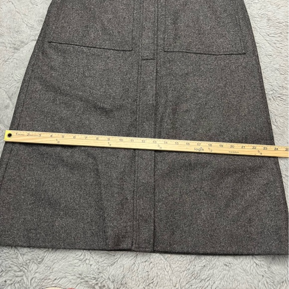 G Label By Goop Virgin Wool Belted Midi Skirt Size 8 Charcoal Gray Made In Italy - Picture 12 of 12